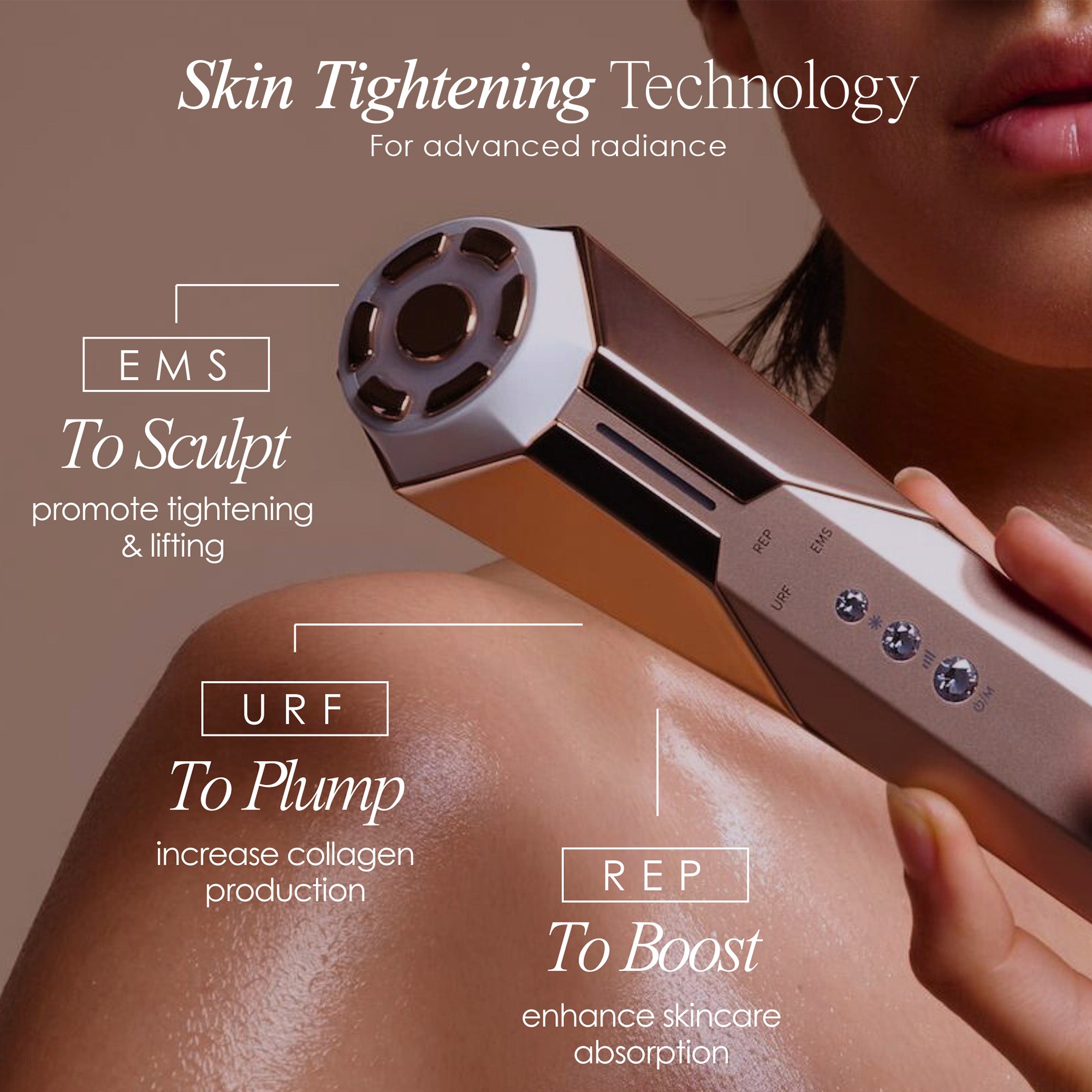 REVA instant age renewal wand listing technology functions such as EMS to sculpt