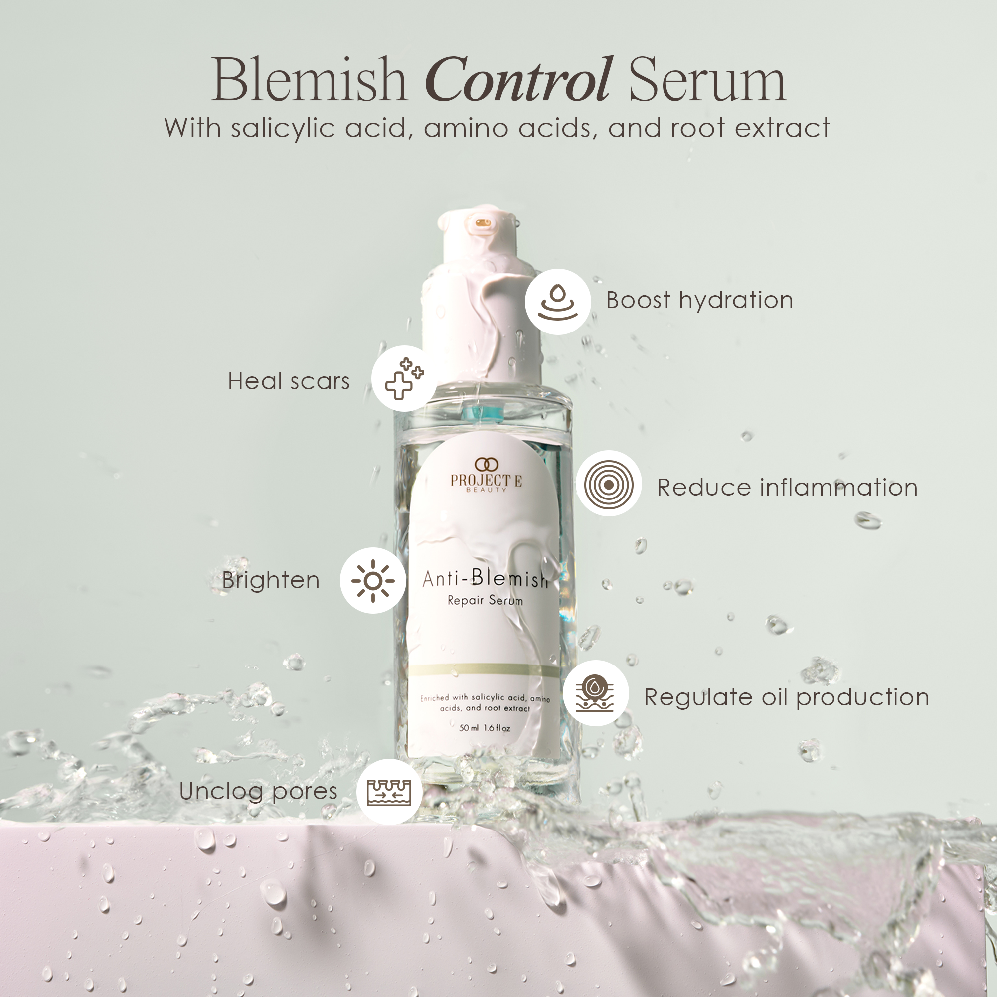 Blemish Control Serum with Salicylic Acid, Amino Acid, and root extract